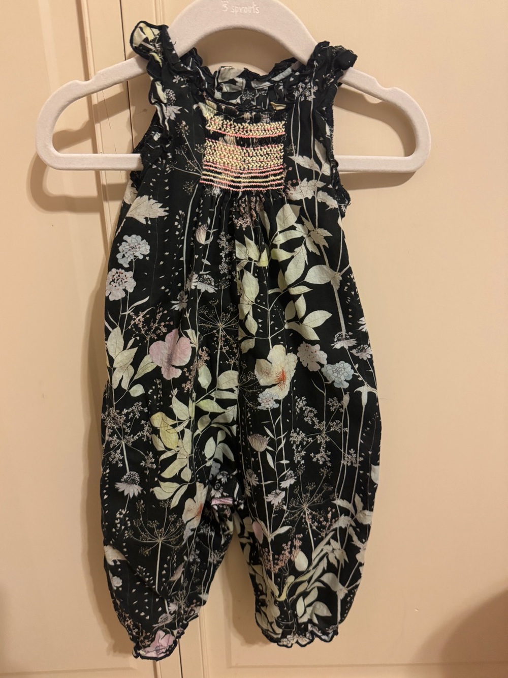 Bonpoint Floral Smocked Romper / Jumpsuit, size 12 months